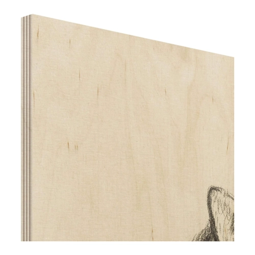 Bild von Vintage Holzbild Zeichnung Katze II – Ein Blickfang für Ihr Zuhause