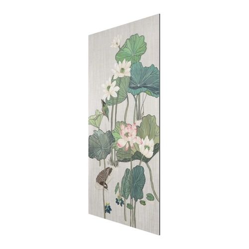 Bild von Alu-Dibond Bild Vintage Illustration Lotusblüten im Teich II