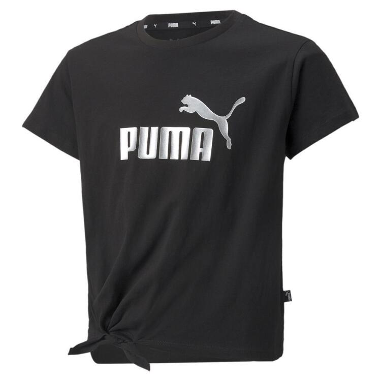 Bild von PUMA Ess+ Metallic Logo Knotted T-Shirt Mädchen PUMA black 116