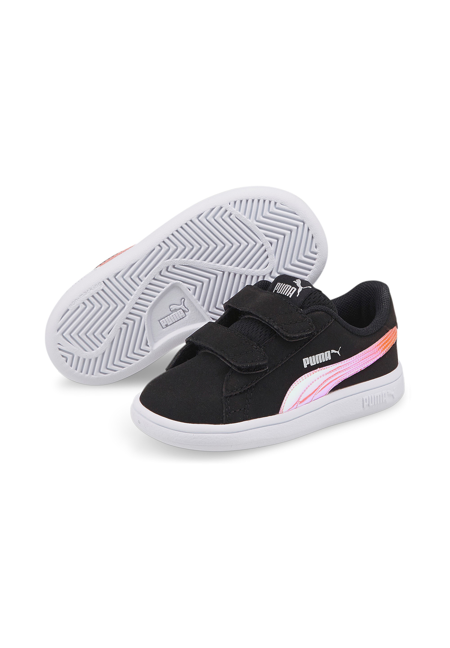 Bild von PUMA Smash v2 HOLO V INF Kids Sneaker Schuhe schwarz 385576 02