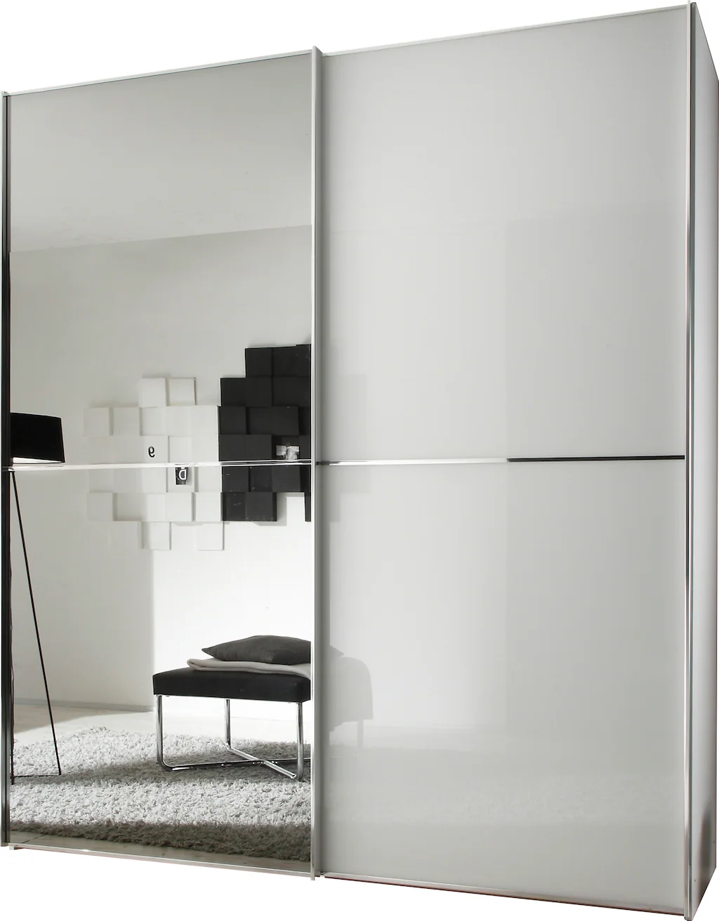 Bild von STAUD Schwebetürenschrank "Sinfonie Plus, edles Design in hochwertiger Qualität, Made in Germany", Glas und Spiegel-Frontkombination mit vier Ausstattungsvarianten
