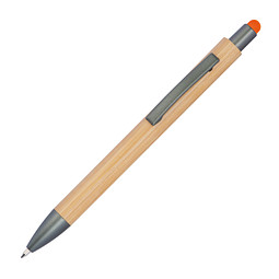 Bild von Holzkugelschreiber mit Touchfunktion, orange
