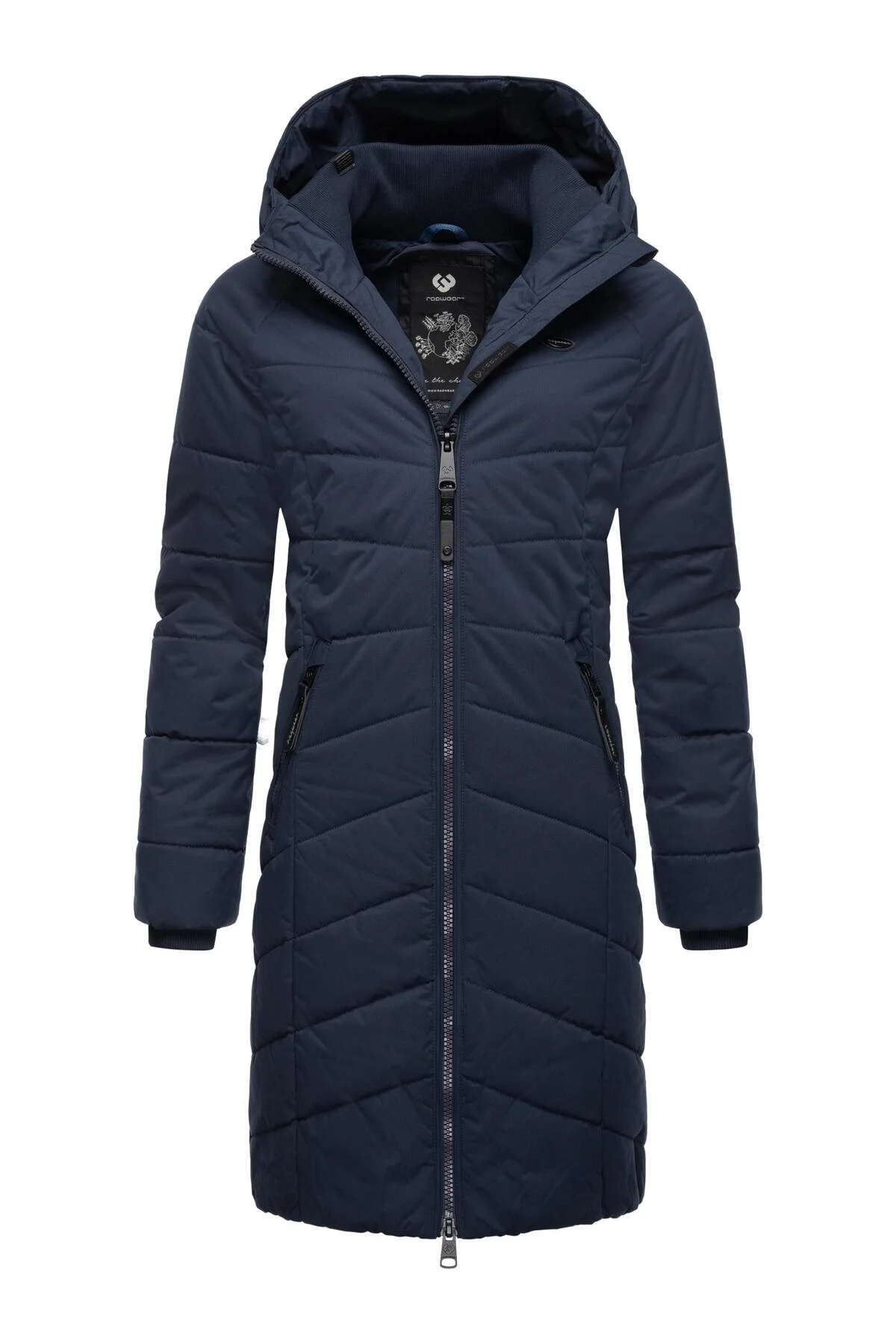 Bild von Ragwear Damen Wintermantel Warmer wasserdichter Steppmantel lang mit Kapuze Dizzie Coat Navy23 Gr. M