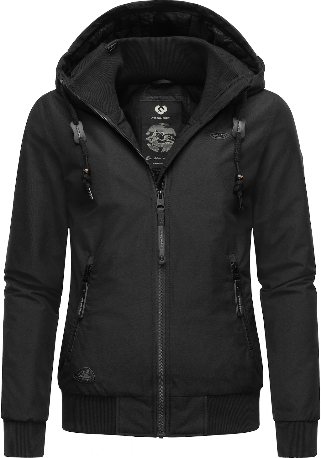 Bild von Ragwear Damen warme wasserdichte Winterjacke Outdoorjacke mit Kapuze Nuggie Melange Black Gr. L