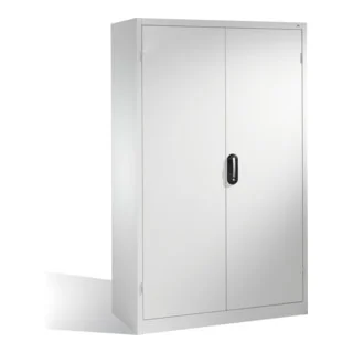 Bild von C+P Schwerlast-Werkzeugschrank mit Drehtüren, innen 4 Böden, H1950xB1200xT500mm Front Lichtgrau Korpus Lichtgrau