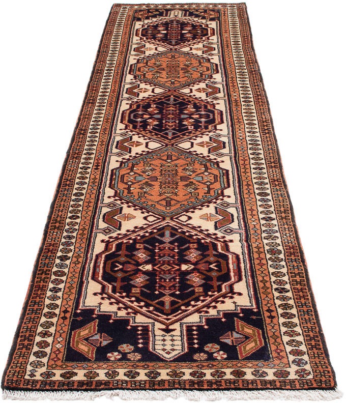 Bild von morgenland Orientteppich "Perser - Nomadic - 296 x 72 cm - beige", rechteckig, 10 mm Höhe, Wohnzimmer, Handgeknüpft, Einzelstück mit Zertifikat