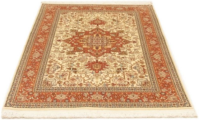Bild von morgenland Teppich Täbriz 50 Raj Teppich handgeknüpft beige, rechteckig, Höhe: 7 mm, handgeknüpft
