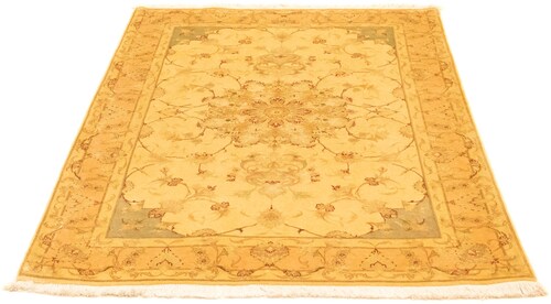 Bild von morgenland Teppich »Täbriz 50 Raj Teppich handgeknüpft beige«, rechteckig, 7 mm Höhe, handgeknüpft