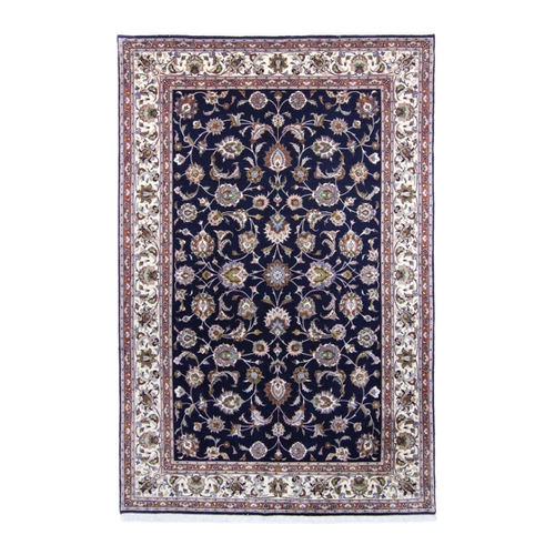Bild von Morgenland Wollteppich Maschad Durchgemustert Blu scuro 283 x 192 cm
