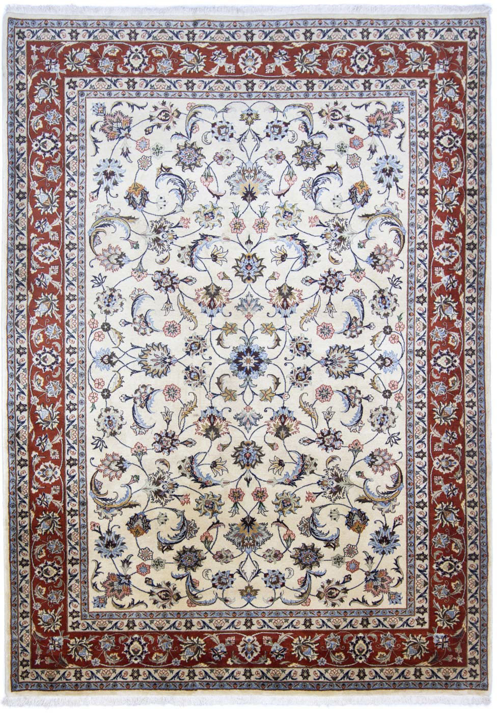Bild von morgenland Wollteppich "Maschad Durchgemustert Bianco naturale 314 x 220 cm", rechteckig, 10 mm Höhe, Unikat mit Zertifikat