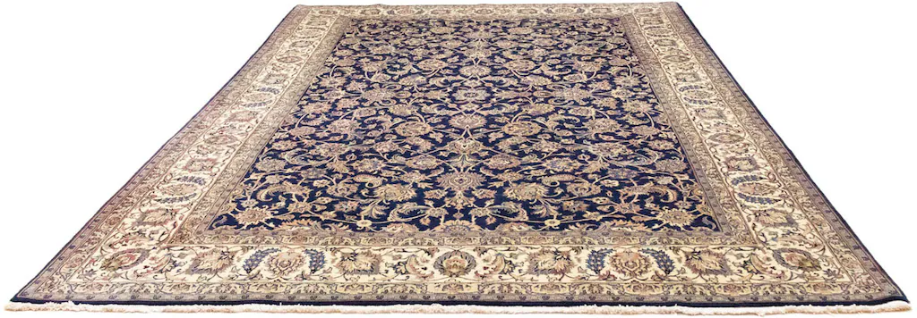 Bild von morgenland Wollteppich "Maschad Durchgemustert Blu scuro 356 x 248 cm", rechteckig, 10 mm Höhe, Unikat mit Zertifikat