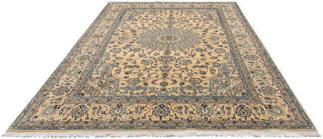 Bild von morgenland Wollteppich Nain 9la Medaillon Beige 290 x 202 cm, rechteckig, Höhe: 6 mm, Unikat mit Zertifikat