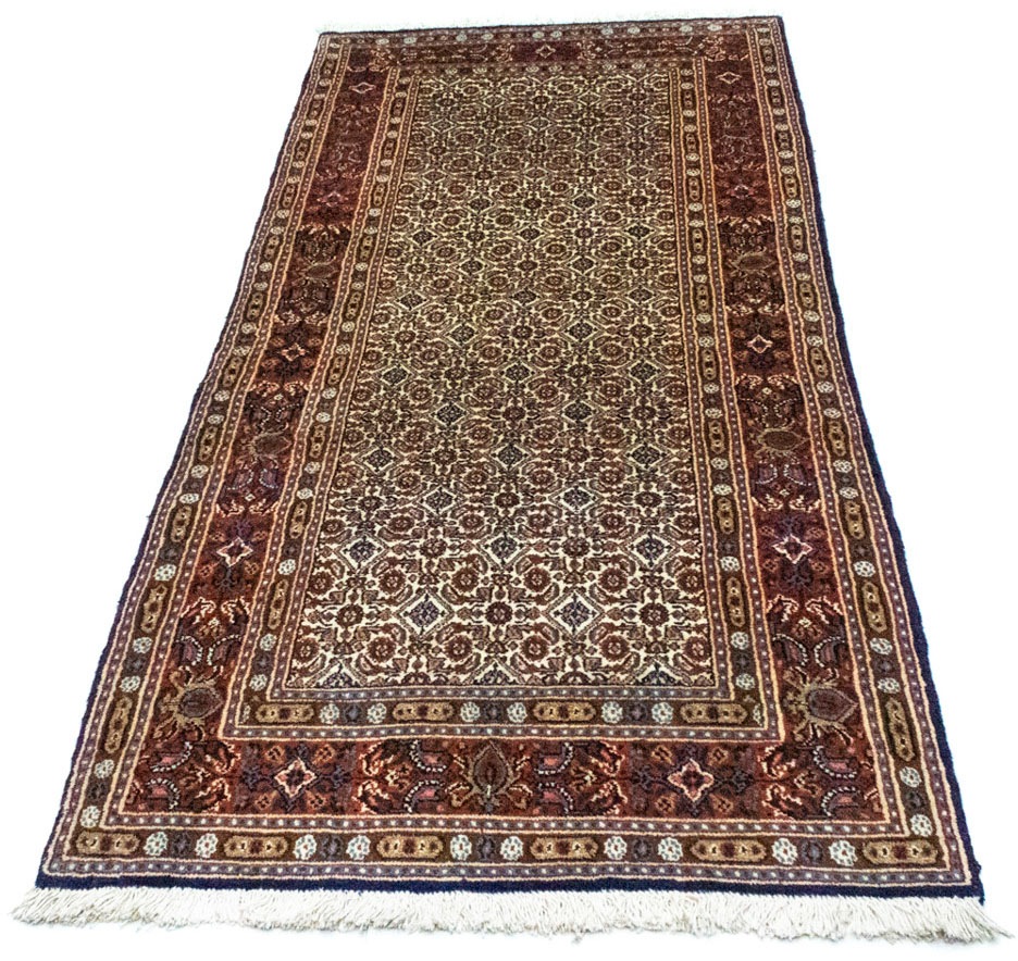 Bild von morgenland Hochflor-Läufer "Moud Stark Gemustert Marrone 200 x 85 cm", rechteckig, 15 mm Höhe, Handgeknüpft
