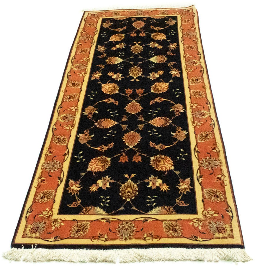 Bild von morgenland Hochflor-Läufer "Täbriz 50 Raj Stark Gemustert Salmone 200 x 75 cm", rechteckig, 10 mm Höhe, Unikat mit Zertifikat