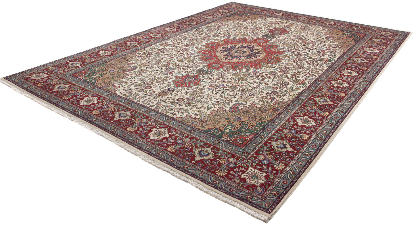 Bild von morgenland Wollteppich »Moud Figurativ Rosso scuro 194 x 147 cm«, rechteckig, 10 mm Höhe, Unikat mit Zertifikat