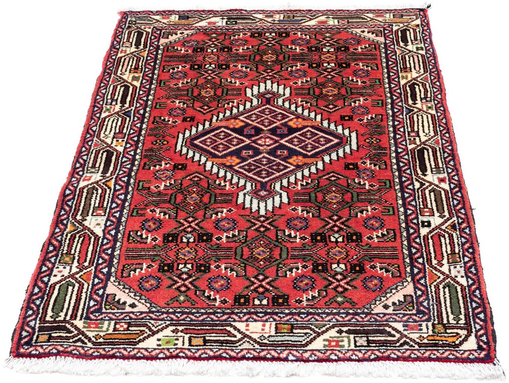 Bild von morgenland Wollteppich "Hosseinabad Medaillon Rosso 119 x 81 cm", rechteckig, 10 mm Höhe, Handgeknüpft