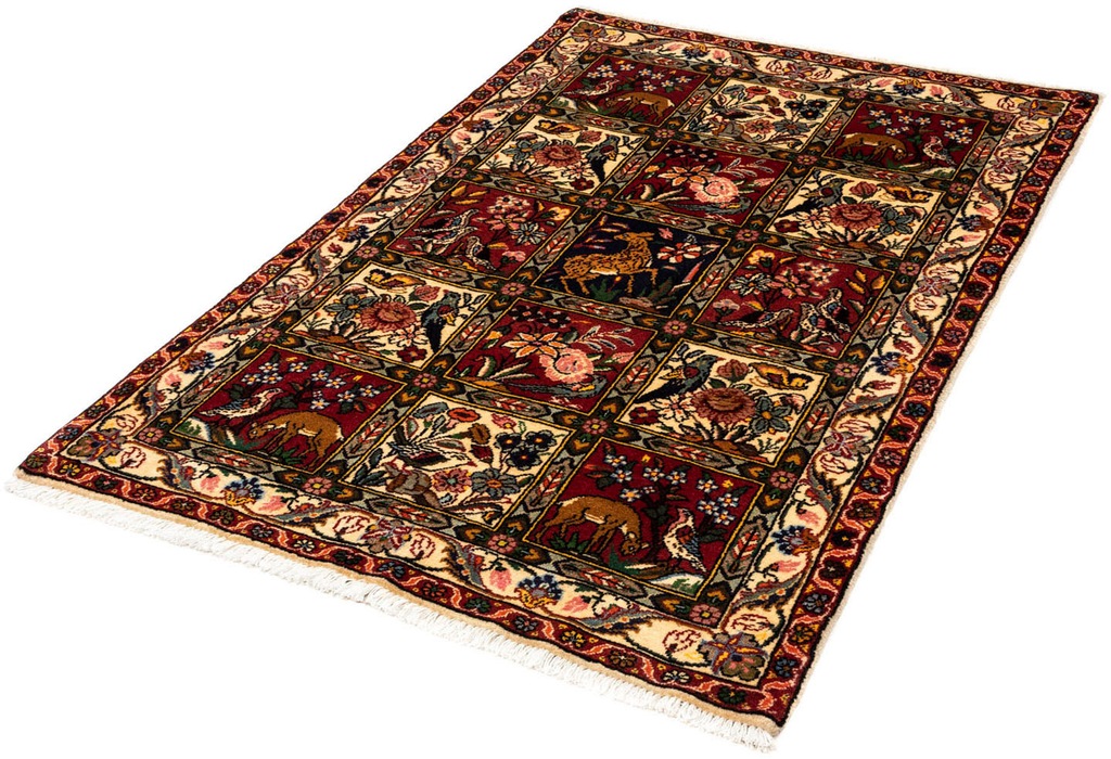 Bild von morgenland Wollteppich "Täbriz Medaillon Blu scuro 84 x 60 cm", rechteckig, 10 mm Höhe, Handgeknüpft