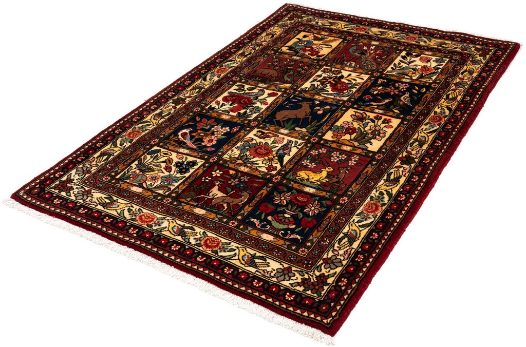 Bild von morgenland Wollteppich "Bachtiar Figurativ Multicolore 148 x 103 cm", rechteckig, 10 mm Höhe, Handgeknüpft
