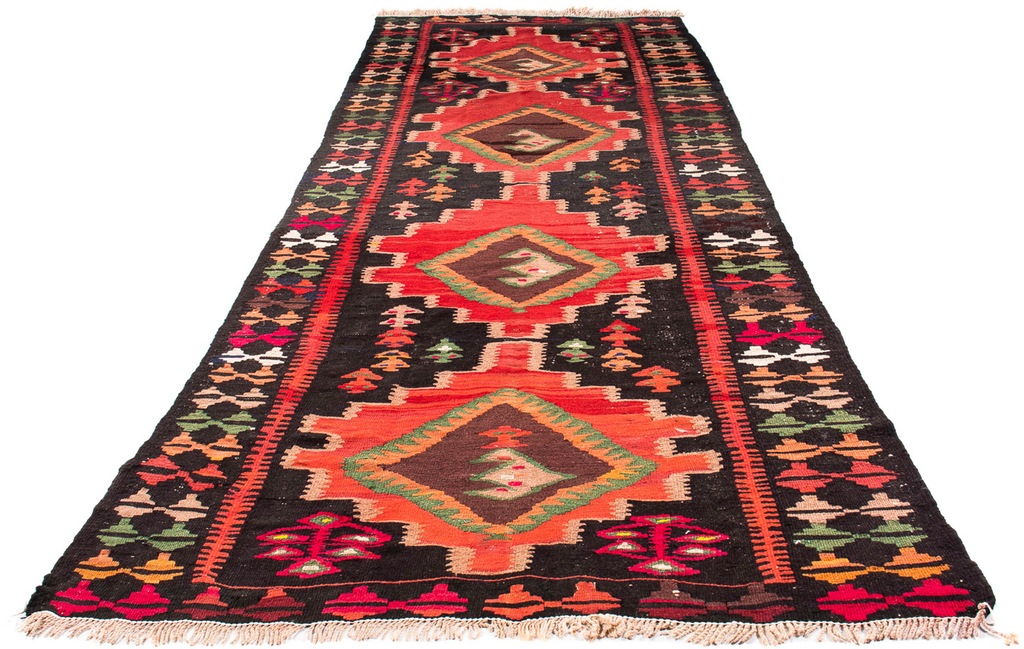 Bild von morgenland Wollteppich "Kelim - Old - 330 x 137 cm - mehrfarbig", rechteckig, 5 mm Höhe, Wohnzimmer, Einzelstück