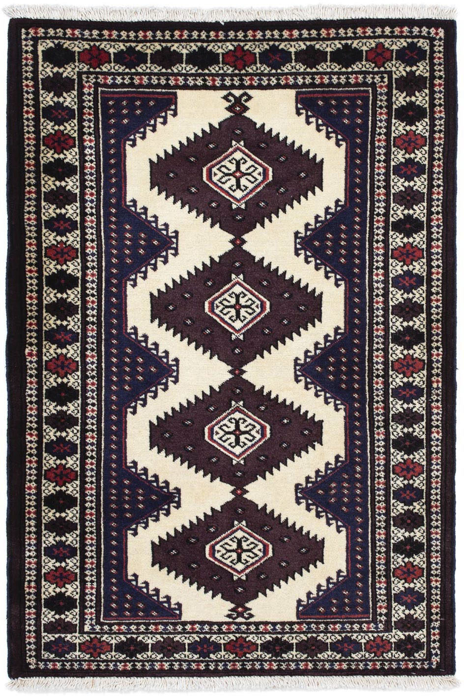 Bild von morgenland Wollteppich "Turkaman Medaillon 135 x 90 cm", rechteckig, 6 mm Höhe, Unikat mit Zertifikat