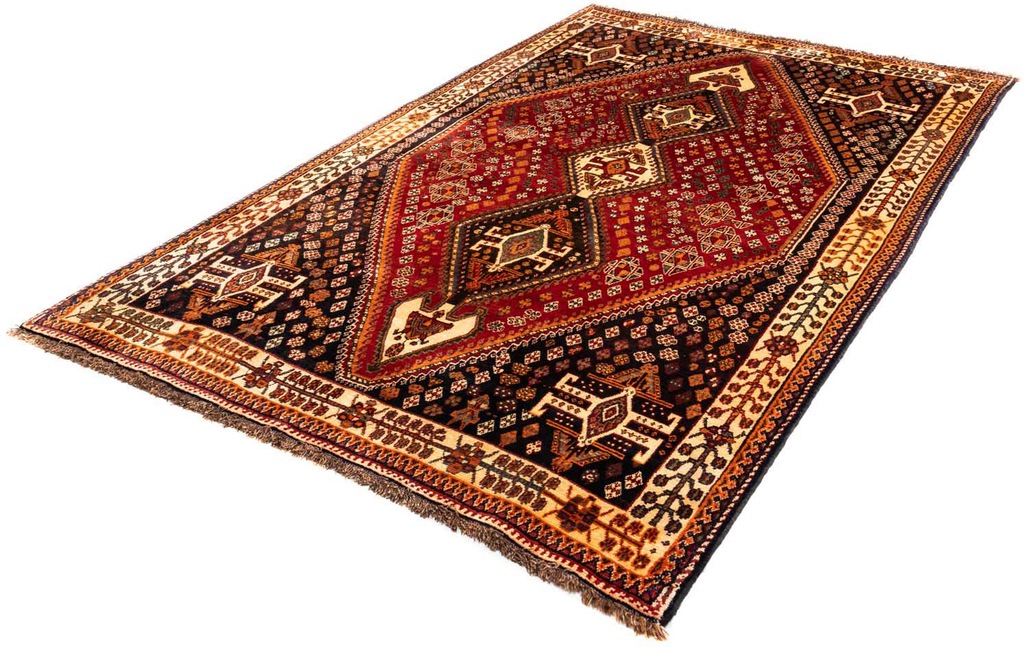 Bild von morgenland Wollteppich "Shiraz Medaillon 270 x 175 cm", rechteckig, 1 mm Höhe, Unikat mit Zertifikat
