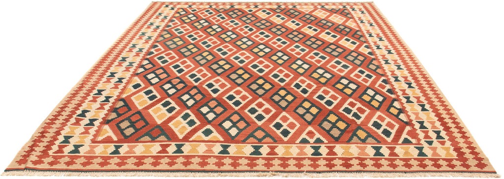 Bild von morgenland Wollteppich "Kelim Fars Durchgemustert 242 x 208 cm", rechteckig, 4 mm Höhe, Wendeteppich