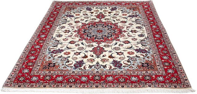 Bild von morgenland Orientteppich Perser - Täbriz - Royal - 203 x 156 cm - beige, rechteckig, Höhe: 7 mm, Wohnzimmer, Handgeknüpft, Einzelstück mit Zertifikat