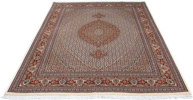 Bild von morgenland Orientteppich »Perser - Täbriz - 203 x 153 cm - beige«, rechteckig, 10 mm Höhe, Wohnzimmer, Handgeknüpft, Einzelstück mit Zertifikat