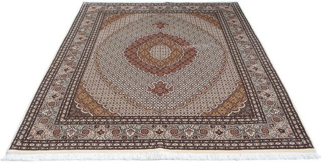 Bild von morgenland Orientteppich »Perser - Täbriz - 202 x 151 cm - beige«, rechteckig, 10 mm Höhe, Wohnzimmer, Handgeknüpft, Einzelstück mit Zertifikat