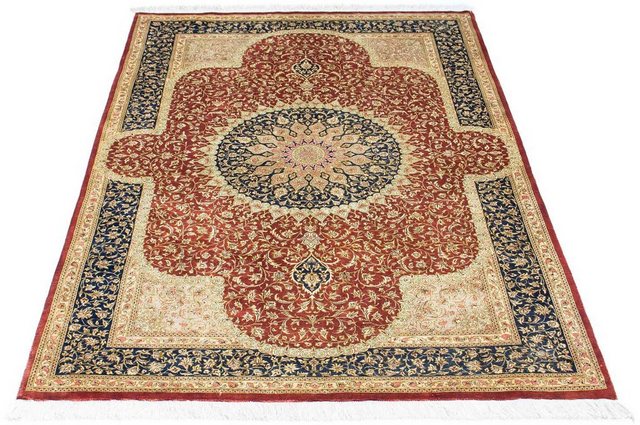 Bild von morgenland Orientteppich »Perser - Ghom - 154 x 100 cm - rost«, rechteckig, 10 mm Höhe, Wohnzimmer, Handgeknüpft, Einzelstück mit Zertifikat