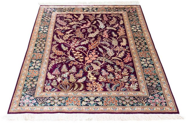 Bild von morgenland Orientteppich »Perser - Ghom - 144 x 97 cm - lila«, rechteckig, 10 mm Höhe, Wohnzimmer, Handgeknüpft, Einzelstück mit Zertifikat