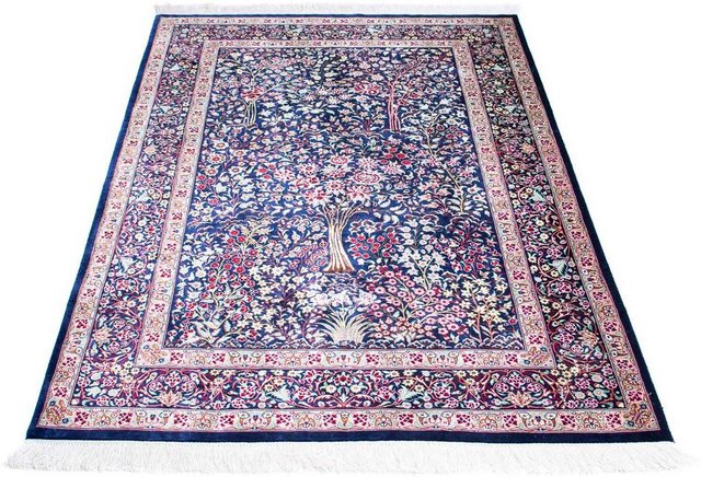 Bild von morgenland Orientteppich Perser - Ghom - 152 x 100 cm - dunkelblau, rechteckig, Höhe: 10 mm, Wohnzimmer, Handgeknüpft, Einzelstück mit Zertifikat
