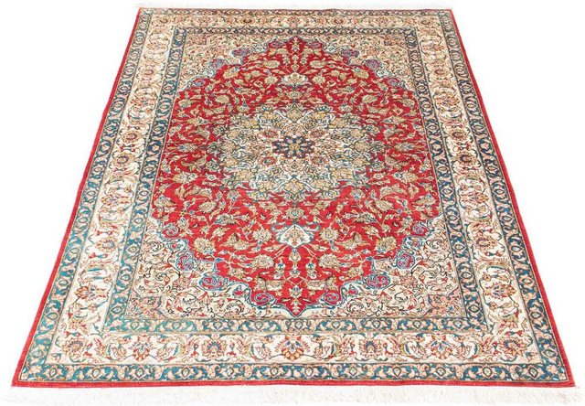 Bild von morgenland Orientteppich »Perser - Ghom - 156 x 98 cm - rot«, rechteckig, 10 mm Höhe, Wohnzimmer, Handgeknüpft, Einzelstück mit Zertifikat
