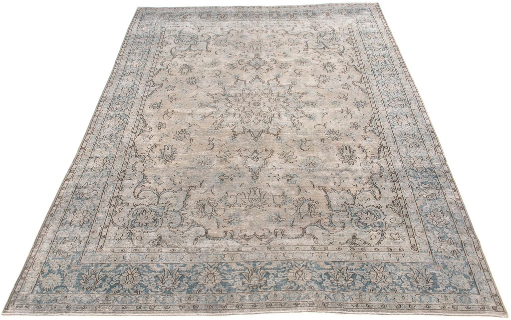 Bild von morgenland Teppich "Vintage - 389 x 290 cm - grau", rechteckig, 8 mm Höhe, Wohnzimmer, Handgeknüpft, Einzelstück mit Zertifikat