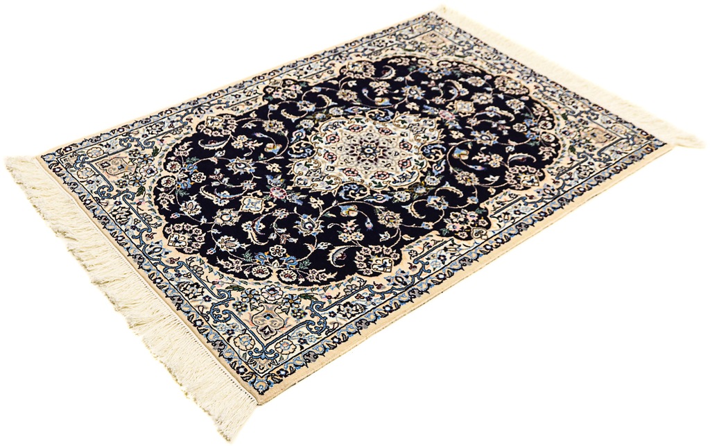 Bild von morgenland Orientteppich "Perser - Nain - Premium - 123 x 83 cm - dunkelblau", rechteckig, 6 mm Höhe, Wohnzimmer, Handgeknüpft, Einzelstück mit Zertifikat