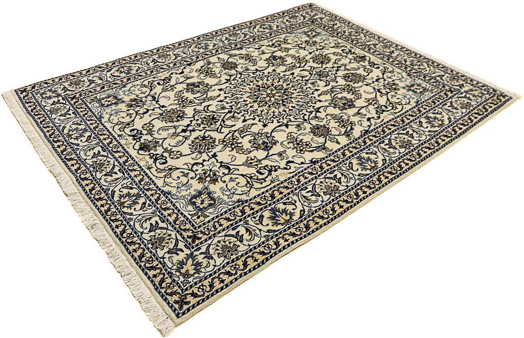 Bild von morgenland Orientteppich "Perser - Nain - 200 x 148 cm - beige", rechteckig, 12 mm Höhe, Wohnzimmer, Handgeknüpft, Einzelstück mit Zertifikat