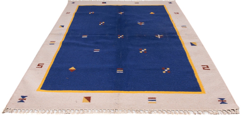 Bild von morgenland Wollteppich "Kelim - Trendy - 240 x 170 cm - dunkelblau", rechteckig, 4 mm Höhe, Wohnzimmer, Einzelstück