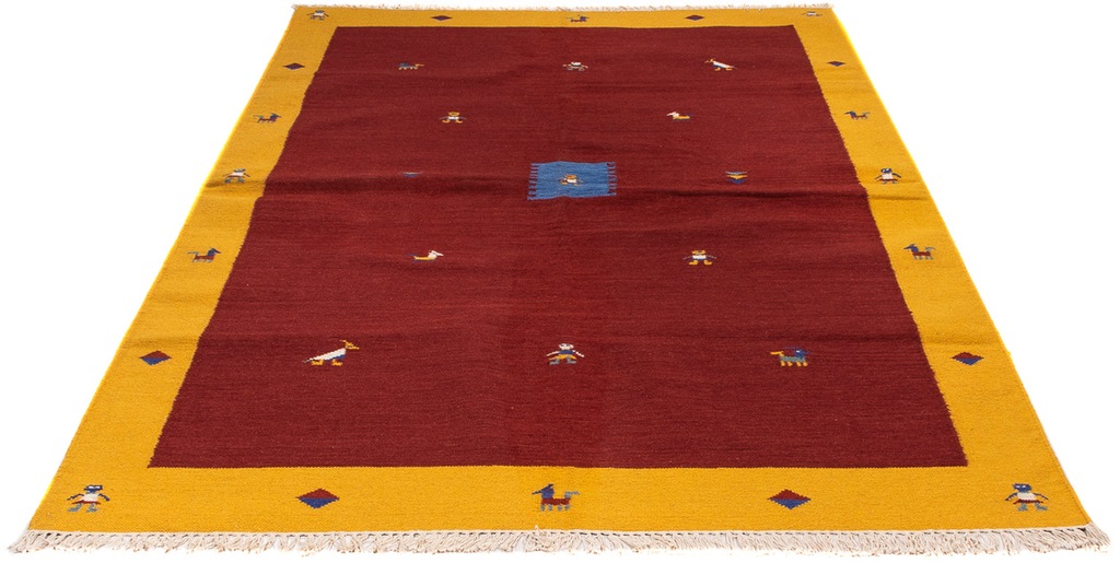 Bild von morgenland Wollteppich "Kelim - Trendy - 240 x 170 cm - dunkelrot", rechteckig, 4 mm Höhe, Wohnzimmer, Einzelstück