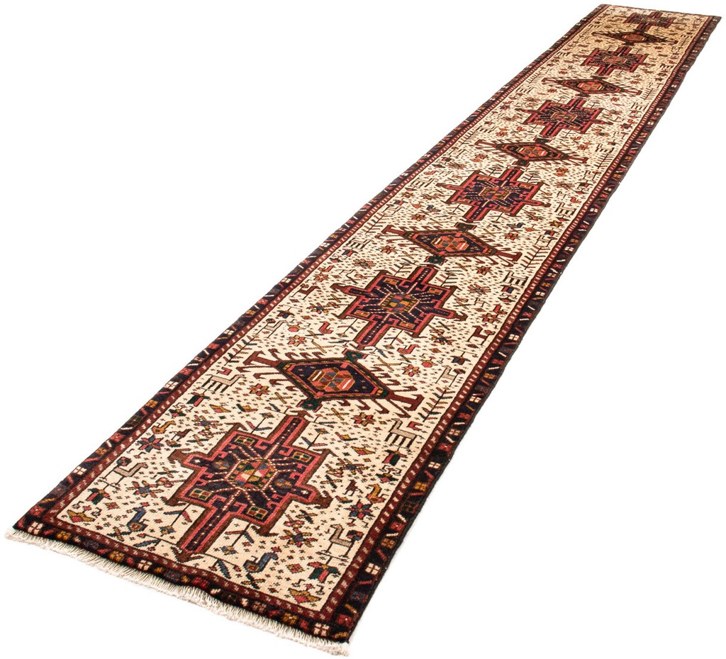 Bild von morgenland Orientteppich "Perser - Nomadic - 432 x 66 cm - beige", rechteckig, 10 mm Höhe, Wohnzimmer, Handgeknüpft, Einzelstück mit Zertifikat