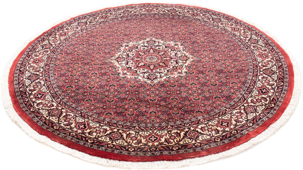Bild von morgenland Orientteppich "Perser - Bidjar rund - 155 x 155 cm - dunkelrot", rund, 15 mm Höhe, Wohnzimmer, Handgeknüpft, Einzelstück mit Zertifikat