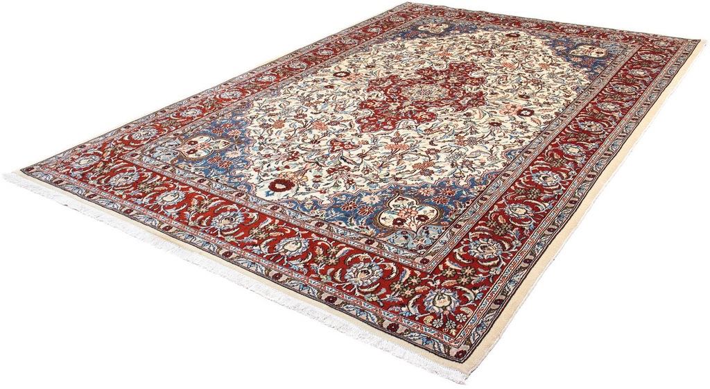 Bild von morgenland Orientteppich "Perser - Royal - 320 x 210 cm - beige", rechteckig, 10 mm Höhe, Wohnzimmer, Handgeknüpft, Einzelstück mit Zertifikat