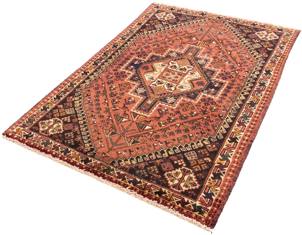 Bild von morgenland Orientteppich "Perser - Nomadic - 161 x 108 cm - hellrot", rechteckig, 10 mm Höhe, Wohnzimmer, Handgeknüpft, Einzelstück mit Zertifikat