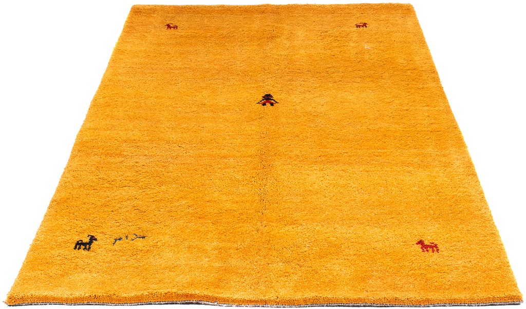 Bild von morgenland Wollteppich "Gabbeh - Loribaft Perser - 180 x 109 cm - orange", rechteckig, 12 mm Höhe, Wohnzimmer, Handgeknüpft, Einzelstück mit Zertifikat