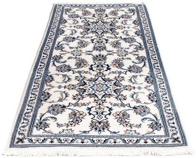 Bild von morgenland Orientteppich »Perser - Nain - 202 x 80 cm - beige«, rechteckig, 10 mm Höhe, Wohnzimmer, Handgeknüpft, Einzelstück mit Zertifikat