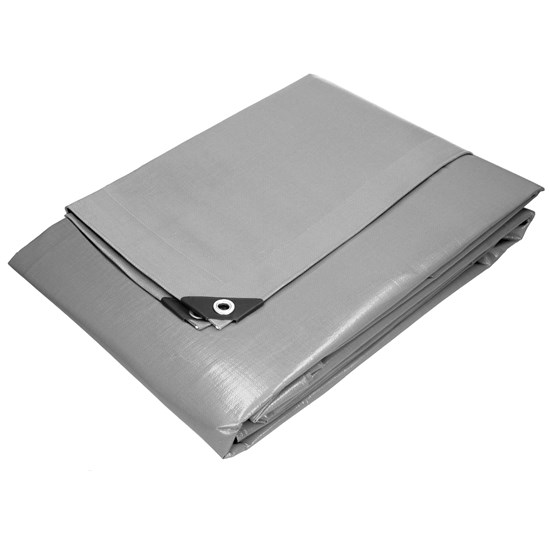 Bild von Abdeckplane mit Ösen, 6x12 m 260g/m², grau, aus Polyethylen
