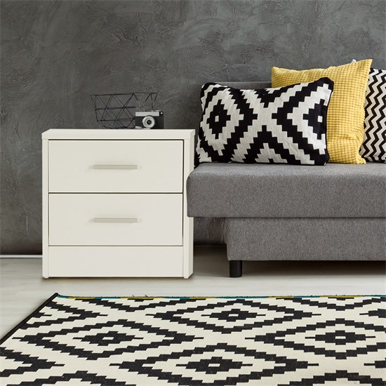 Bild von ML-DESIGN Nachttisch Beistelltisch aus Holz mit Alu Griffe, für Schlaffzimmer oder Büro (1-St), Nachtschrank Nachtkonsole Schrank Kommode Nachtkommode Weiß