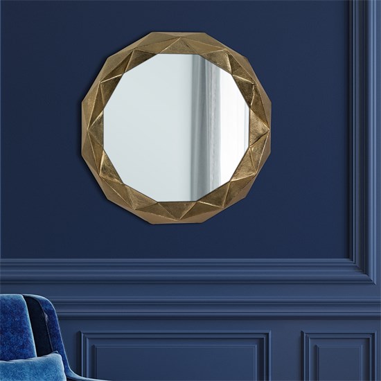 Bild von WOMO-DESIGN Dekorative Wandspiegel Guayaquil 68 cm Unikat aus Glas Gold Rund