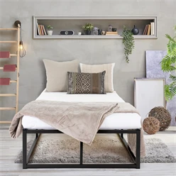 Bild von ML-DESIGN Metallbett Bettgestell Bettrahmen Stahlrahmen mit Lattenrost Metallbettrahmen, Einzelbett Paris Einzelbettgestell Gästebett Metall