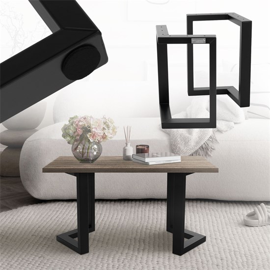 Bild von ML-DESIGN Tischbein 2er Set Tischgestell Tischkufen Möbelfüße aus Stahl Industriedesign, Kufengestell Tischuntergestell für Couchtisch/Sitzbank DIY-Projekte