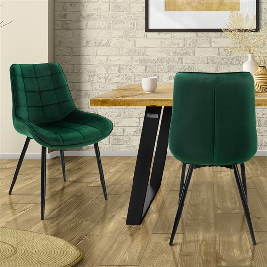 Bild von ML-DESIGN Stuhl Esszimmerstühle mit Rückenlehne moderne Design Lounge Küchenstühle (2 St), Polsterstuhl Esstischstühle 2er Set Samtbezug bis 120kg